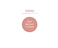 Tutete Pequeña Agenda Guardería Personalizable Little Red^ Colecciones Vuelta Al Cole