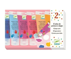 Niños Djeco Pintura de Dedos 6 Tubos Colores Pastel