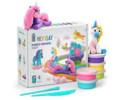 Hey Clay Plastilina Interactiva Unicornios Arco Iris (15 botes)^Niños Manualidades Para Niños