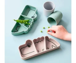 Done by Deer Plato Antideslizante Stick&Stay Croco Pink