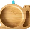 Ecorascals Plato Bambú con Ventosa Caracol Azul^ Vajilla Infantil