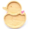 Ecorascals Plato Bambú con Ventosa Pato Verde^ Vajilla Infantil
