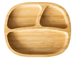 Ecorascals Plato Bambú con Ventosa Toddler Azul^ Vajilla Infantil