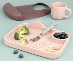 Done by Deer Plato Compartimentos Peekaboo Powder^ Vajilla Infantil