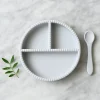 Jack o Juno Plato con Compartimentos + Cuchara Bubble Glacier Grey^ Vajilla Infantil