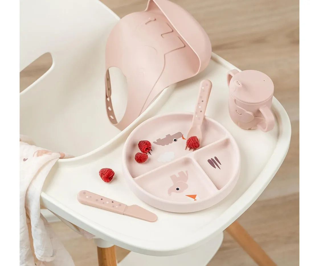 Done by Deer Plato con Compartimentos Stick&Stay Playground Powder^ Baby Led Weaning