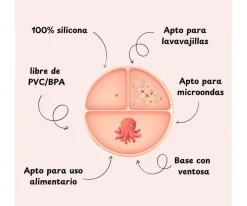 Sassi Plato de Silicona con Compartimentos Pulpo