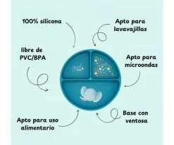 Sassi Plato de Silicona con Compartimentos Elefante^ Baby Led Weaning