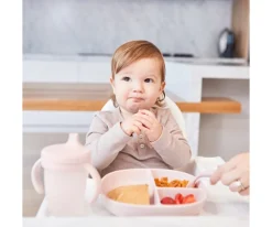 b.box Plato de Silicona con Tapa Blush^ Baby Led Weaning