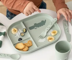 Done by Deer Plato Foodie Compartimentos Croco^ Vajilla Infantil