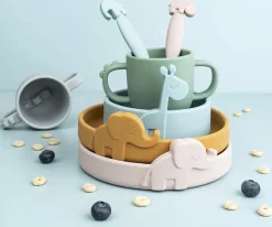 Done by Deer Plato Peekaboo Elphee Mustard^ Vajilla Infantil