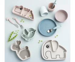 Done by Deer Plato Silicona Stick&Stay Snack Birdee Green^ Baby Led Weaning