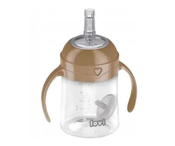 LOVI Primera Taza con Pajita Marrón^Niños Vasos Para Bebés Y Niños