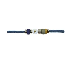 Emolo Pulsera Elástica 1 Inicial Azul Grisáceo^ Pulseras Con Nombre