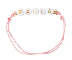 Niños Emolo Pulsera Estrellas Doradas Personalizada Rosa
