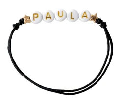 Emolo Pulsera Estrellas Doradas Personalizada Negro^ Pulseras Con Nombre