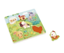 Niños Janod Puzle Encajable Táctil 5 Piezas Farmhouse