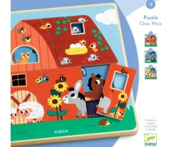 Niños Djeco Puzzle 3 Niveles Granja