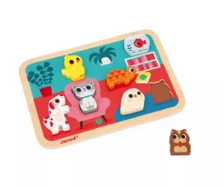 Niños Janod Puzzle Chunky Mascotas 7 Piezas
