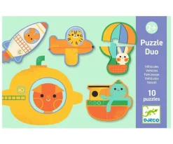 Niños Djeco Puzzle Duo Vehiculos