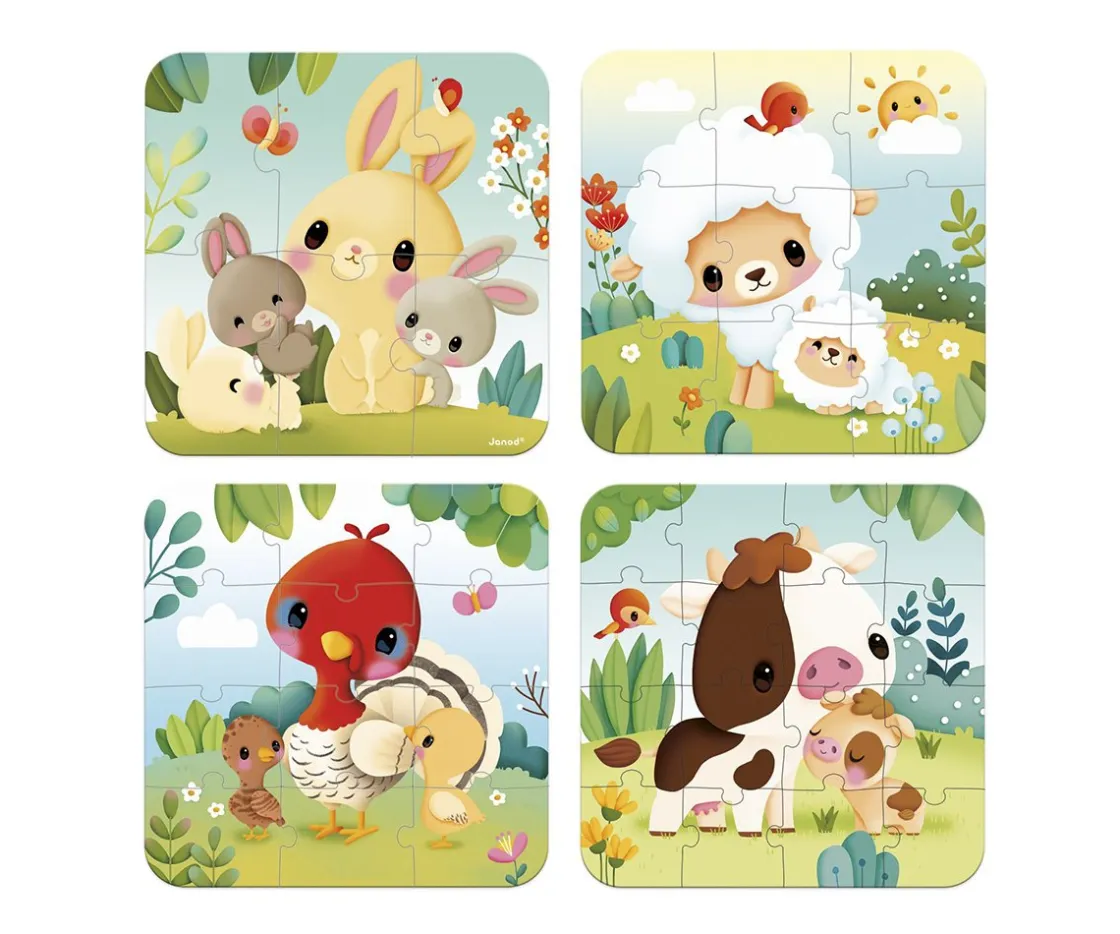 Niños Janod Puzzle Evolución Animales de la Granja