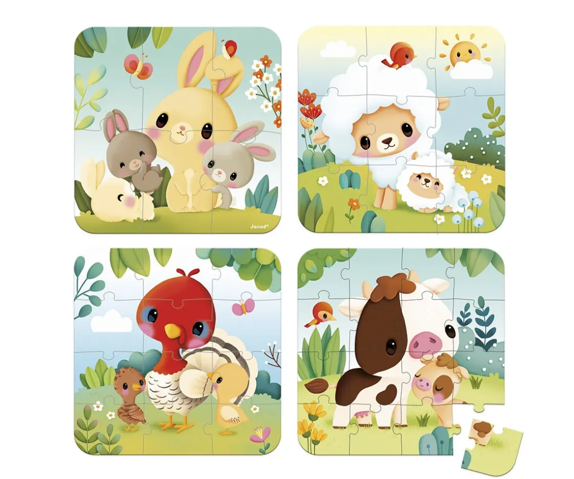 Niños Janod Puzzle Evolución Animales de la Granja