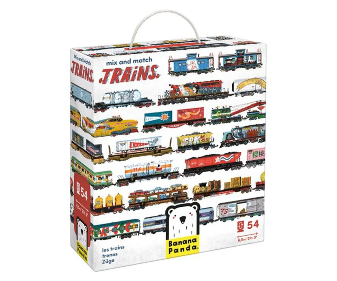 Niños Banana Panda Puzzle Mix and Match Trains