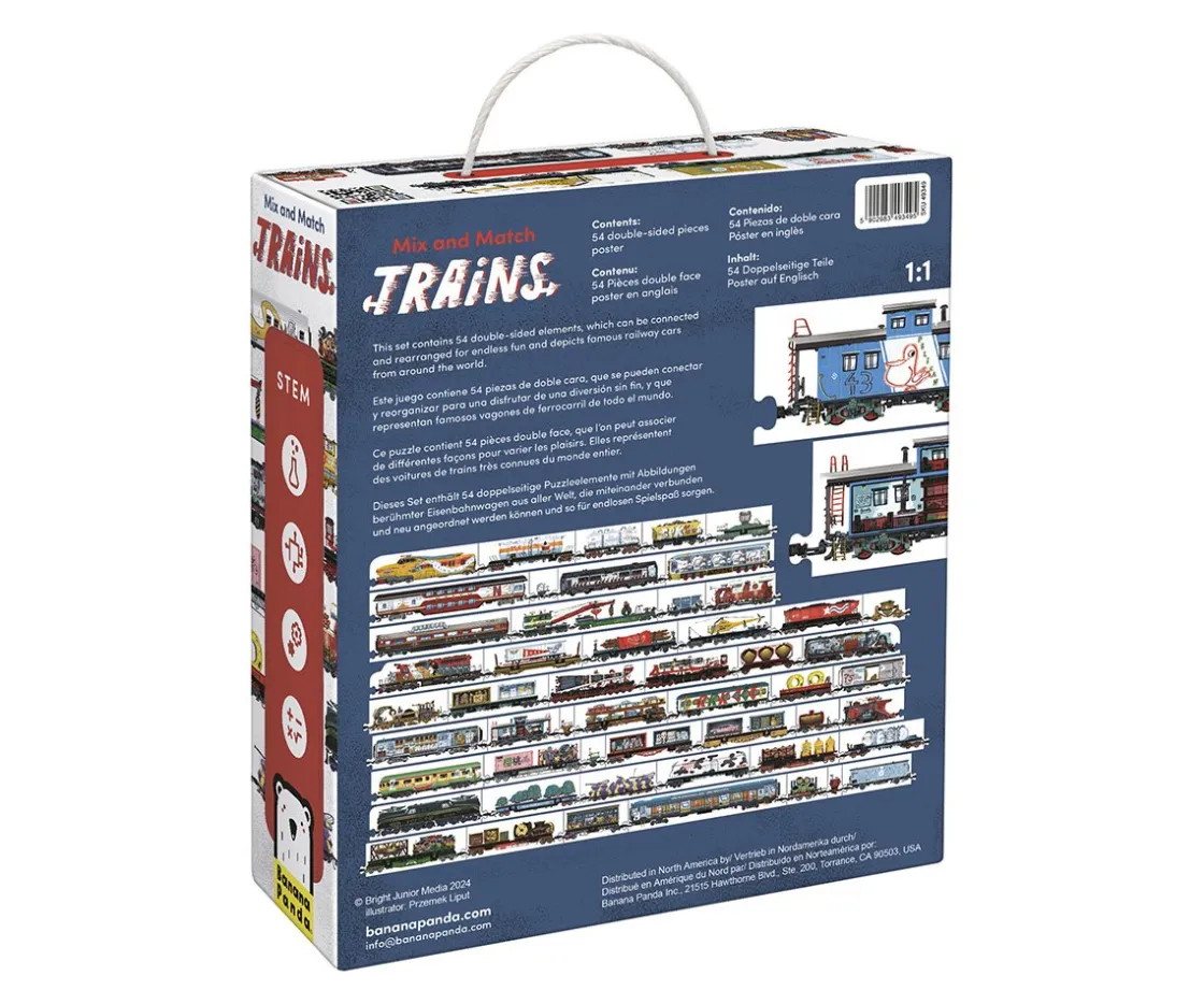 Niños Banana Panda Puzzle Mix and Match Trains