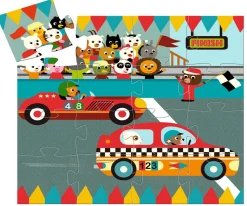 Niños Djeco Puzzle Silueta El coche de Carreras FSC