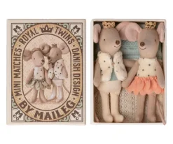 Niños Maileg Ratoncitos Gemelos Reales Hermano y Hermana Pequeños en Caja