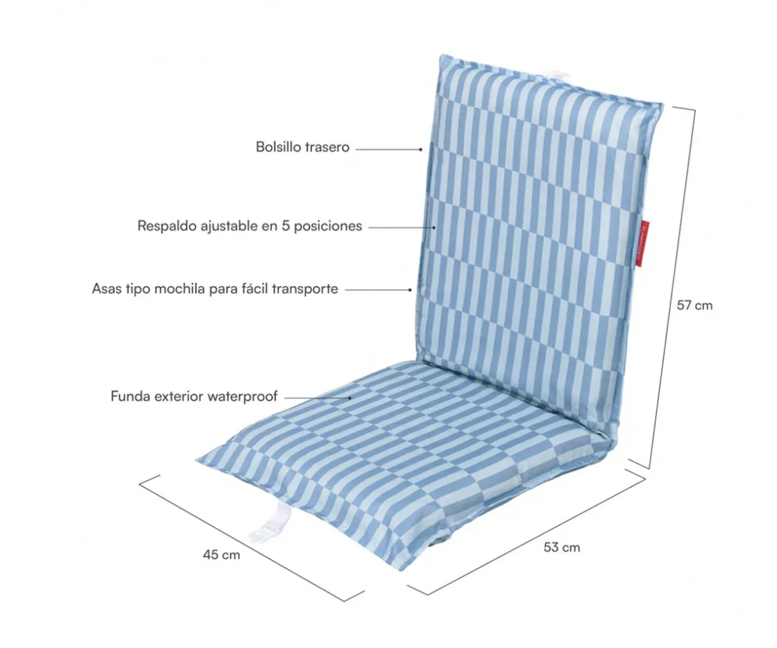 Flamingueo Respaldo Plegable Playa Azul Blake^Niños Flotadores Niños