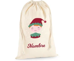 Tutete Saco Grande Personalizado para Regalos Elfo^ Sacos Navidad Personalizados