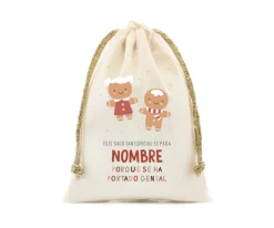 Tutete Saco Pequeño Personalizado Gingerbread Cookies^ Sacos Navidad Personalizados