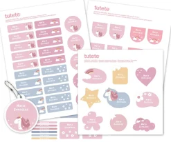 Tutete Sello Personalizado + Combinado Termo y Pegatinas Magical Unicorn