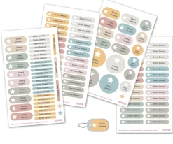 Tutete Sello Personalizado Estrellas + Combinado Termo y Pegatinas Pastel Nordic Estrella