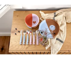 Lassig Set 3 Cubiertos Mango Silicona Happy Rascals Heart^ Cubiertos Infantiles