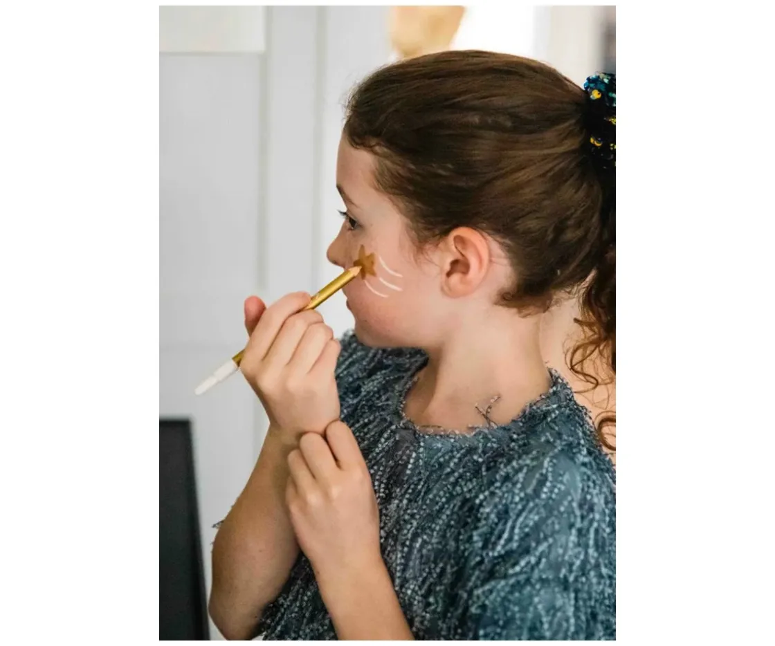 Namaki Set 4 Lápices Finos Maquillaje Oro-Plata-Negro-Blanco^Niños Pintura De Uñas, Brillos Y Tattoos