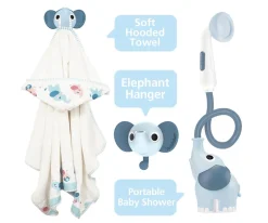 Niños Yookidoo Set Baño Ducha Elefante y Capa Azul