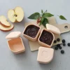 Miniware Set de Caja Bento y 2 Silipods de silicona Acero Peach^ Fiambreras Infantiles