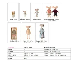 Maileg Set de Comedor con 2 Sillas^Niños Casa De Muñecas De Madera