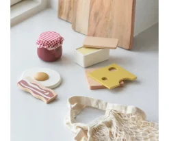 Niños Sebra Set de Comestibles de Madera Desayuno