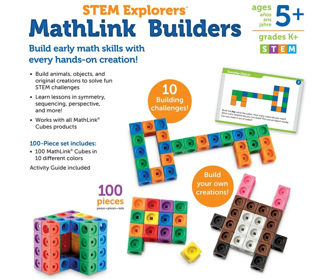 Niños Learning Resources Set de Construcción de Cubos Mathlink 100 Piezas