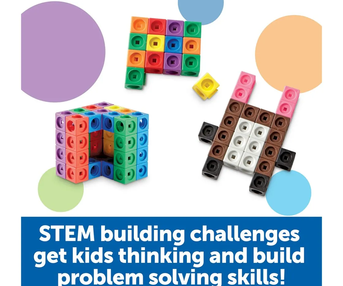 Niños Learning Resources Set de Construcción de Cubos Mathlink 100 Piezas