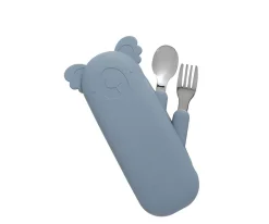 The Cotton Cloud Set de Cubiertos Koala Zoe Storm Grey