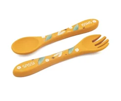 Sassi Set de Cuchara y Tenedor de Silicona León
