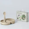 Miniware Set de Plato y Cuchara de Silicona Plegable Avena^ Vajilla Infantil