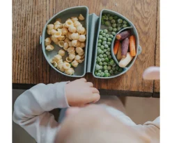 Miniware Set de Plato y Cuchara de Silicona Plegable Avena^ Vajilla Infantil
