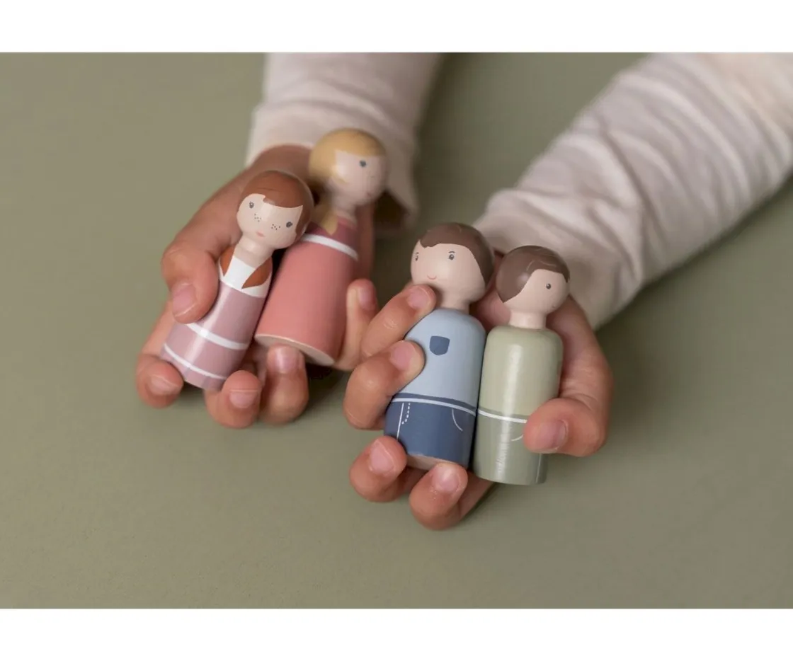 Niños Little Dutch Set Familia Rosa Casa Muñecas