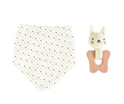 Niños Petit Collage Set Mordedor Babero Algodón