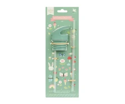 A Little Lovely Company Set Tapa Pajita y Cepillo Joy^ Botellas De Acero